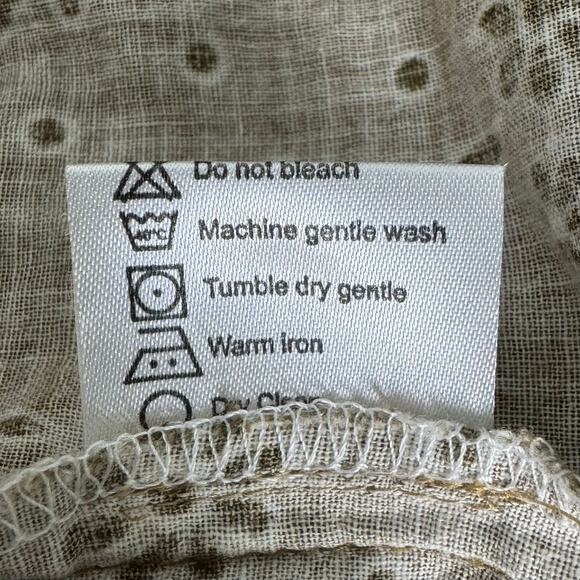 D'ascoli Peasant Blouse Size Medium Brown Floral Long Sleeve Cotton Boho Resort - Picture 10 of 10